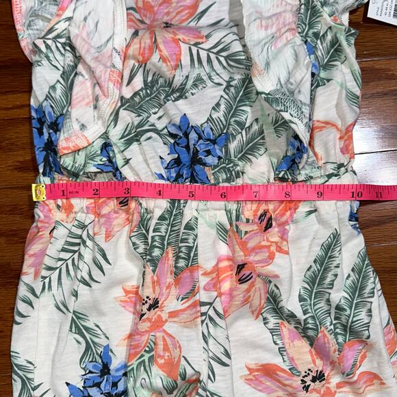 NWT Jessica Simpson Toddler Girls Ruffle Tropical Floral Romper Size 5 - Picture 11 of 13